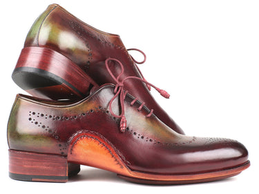 Paul Parkman Men's Opanka Construction Oxfords in Green & Bordeaux