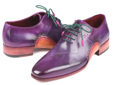 Paul Parkman Men's Opanka Construction Hand-Painted Oxfords in Purple