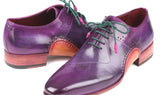 Paul Parkman Men's Opanka Construction Hand-Painted Oxfords in Purple