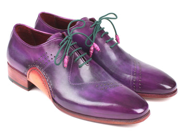 Paul Parkman Men's Opanka Construction Hand-Painted Oxfords in Purple