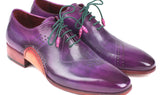Paul Parkman Men's Opanka Construction Hand-Painted Oxfords in Purple