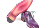 Paul Parkman Men's Opanka Construction Hand-Painted Oxfords in Purple