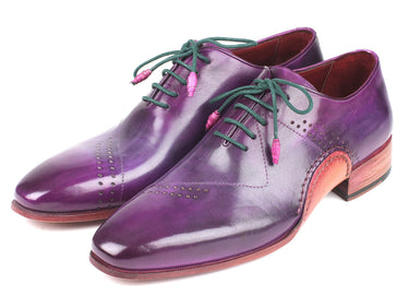 Paul Parkman Men's Opanka Construction Hand-Painted Oxfords in Purple