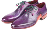 Paul Parkman Men's Opanka Construction Hand-Painted Oxfords in Purple