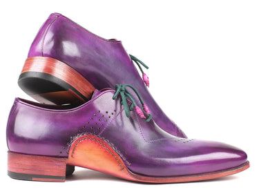 Paul Parkman Men's Opanka Construction Hand-Painted Oxfords in Purple