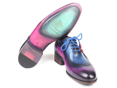 Paul Parkman Men's Opanka Construction Oxfords in Blue & Purple