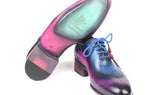 Paul Parkman Men's Opanka Construction Oxfords in Blue & Purple