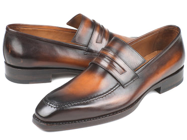 Paul Parkman Men's Goodyear Welted Loafers in Brown Burnished