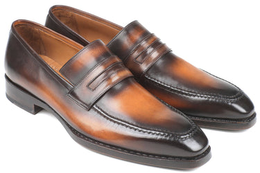 Paul Parkman Men's Goodyear Welted Loafers in Brown Burnished