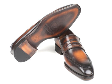 Paul Parkman Men's Goodyear Welted Loafers in Brown Burnished