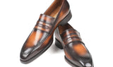 Paul Parkman Men's Goodyear Welted Loafers in Brown Burnished