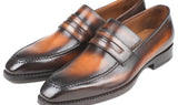 Paul Parkman Men's Goodyear Welted Loafers in Brown Burnished