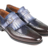 Paul Parkman Men's Kiltie Monkstraps in Blue & Brown