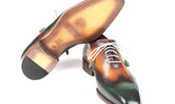 Paul Parkman Men's Wingtip Oxfords in Green & Camel
