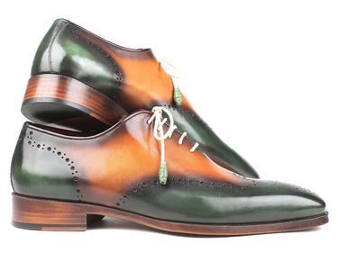 Paul Parkman Men's Wingtip Oxfords in Green & Camel