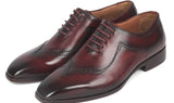 Paul Parkman Men's Hand-Painted Oxfords in Dark Bordeaux