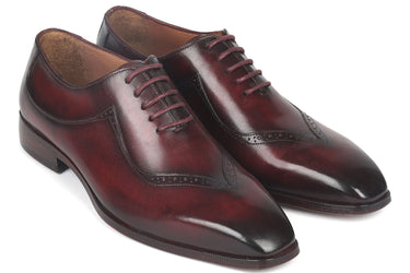 Paul Parkman Men's Hand-Painted Oxfords in Dark Bordeaux