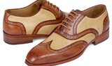 Paul Parkman Dual Tone Oxfords in Brown & Beige