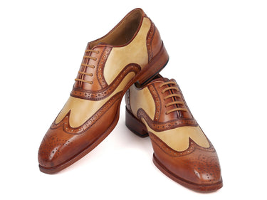 Paul Parkman Dual Tone Oxfords in Brown & Beige