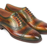 Paul Parkman Men's Cap Toe Oxfords in Green & Brown
