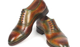 Paul Parkman Men's Cap Toe Oxfords in Green & Brown