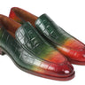 Paul Parkman Men's Croco-Embossed Calfskin Loafers in Multicolor