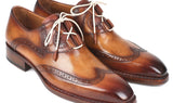 Paul Parkman Men's Ghillie Lacing Wingtip Brogues in Brown and Camel