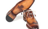 Paul Parkman Men's Ghillie Lacing Wingtip Brogues in Brown and Camel