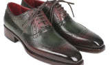 Paul Parkman Men's Goodyear Welted Oxfords in Brown & Green