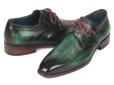 Paul Parkman Men's Medallion Toe Derby Shoes in Green