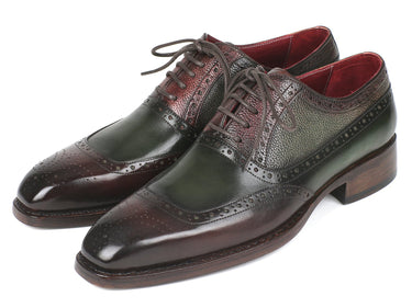 Paul Parkman Men's Goodyear Welted Oxfords in Brown & Green
