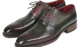 Paul Parkman Men's Goodyear Welted Oxfords in Brown & Green