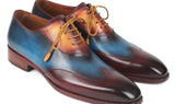 Paul Parkman Wingtip Leather Oxfords in Bordeaux, Blue & Camel