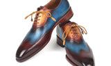 Paul Parkman Wingtip Leather Oxfords in Bordeaux, Blue & Camel