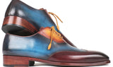 Paul Parkman Wingtip Leather Oxfords in Bordeaux, Blue & Camel