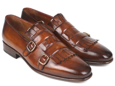 Paul Parkman Men's Kiltie Double Monkstraps in Brown