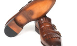 Paul Parkman Men's Kiltie Double Monkstraps in Brown