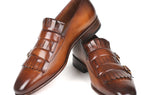 Paul Parkman Men's Kiltie Double Monkstraps in Brown