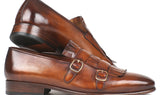 Paul Parkman Men's Kiltie Double Monkstraps in Brown