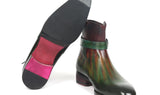 Paul Parkman Men's Jodhpur Boots in Green & Bordeaux