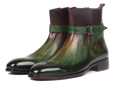Paul Parkman Men's Jodhpur Boots in Green & Bordeaux
