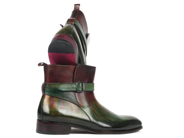 Paul Parkman Men's Jodhpur Boots in Green & Bordeaux
