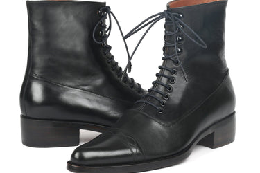 Paul Parkman Men's Goodyear Welted Leather Boots in Black