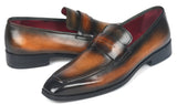 Paul Parkman Men's Penny Loafers in Olive Brown