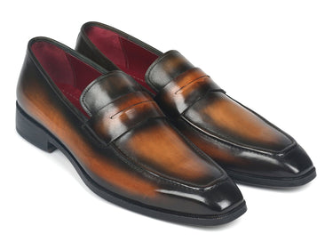 Paul Parkman Men's Penny Loafers in Olive Brown