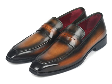 Paul Parkman Men's Penny Loafers in Olive Brown