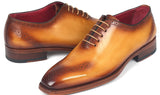 Paul Parkman Men's Goodyear Welted Punched Oxfords in Camel