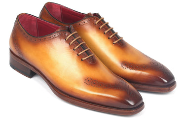 Paul Parkman Men's Goodyear Welted Punched Oxfords in Camel