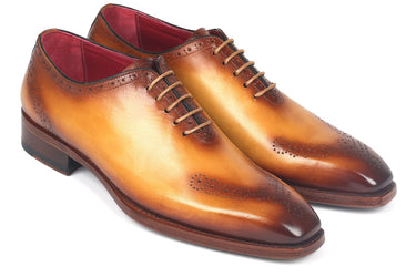 Paul Parkman Men's Goodyear Welted Punched Oxfords in Camel