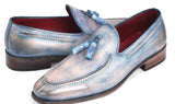 Paul Parkman Men's Hand-Painted Leather Tassel Loafers in Lila